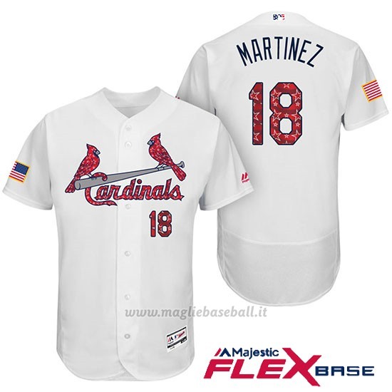 Maglia Baseball Uomo St. Louis Cardinals 2017 Estrellas y Rayas Carlos Martinez Bianco Flex Base